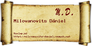 Milovanovits Dániel névjegykártya